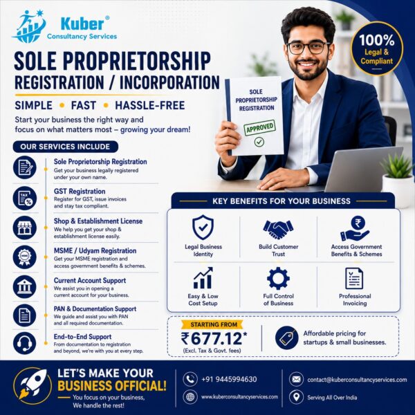 Sole Proprietorship – Registration / Incorporation