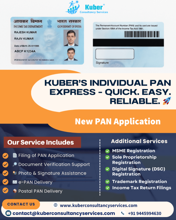 Kuber’s Individual PAN Express – Quick. Easy. Reliable. 🚀